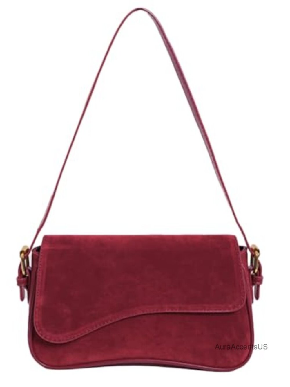 Suede Shoulder Bag with Removable Strap Crossbody Handbag Satchel Purse